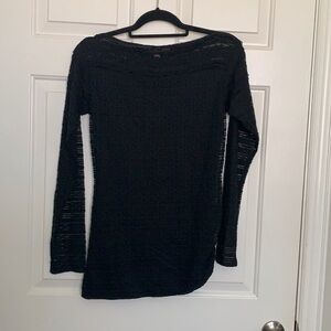 Studio M Black Lace Long Sleeve Blouse. Size M